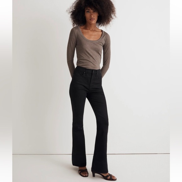 Madewell Skinny Flare Jeans in Black Frost Wash Size 25 - Picture 1 of 9